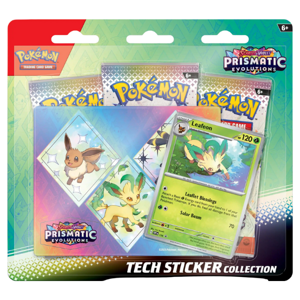 Collezione Evoluzioni Prismatiche con Adesivo Eevee, Leafeon, Umbreon (ITA)