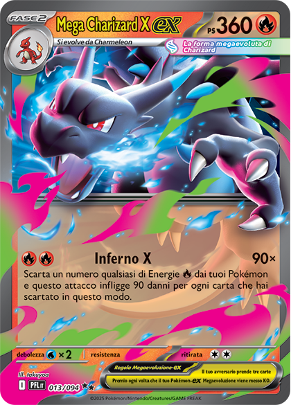 Mega Charizard X Pokémon Megaevoluzione Fiamme Spettrali